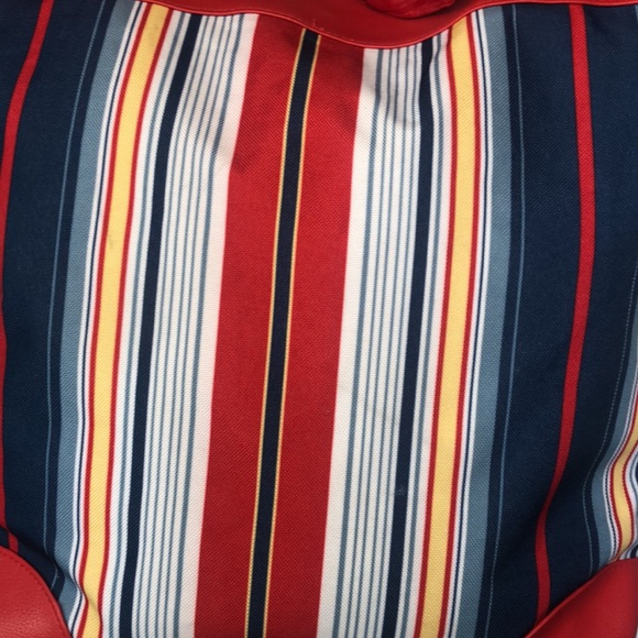 LANCÔME red, white, and blue striped cloth tote. - Picture 3 of 11
